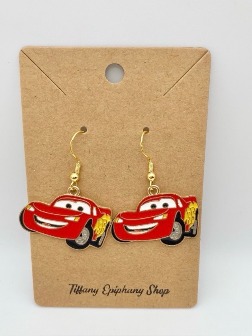 Disney inspired Lightning McQueen Cars Dangle Earrings -